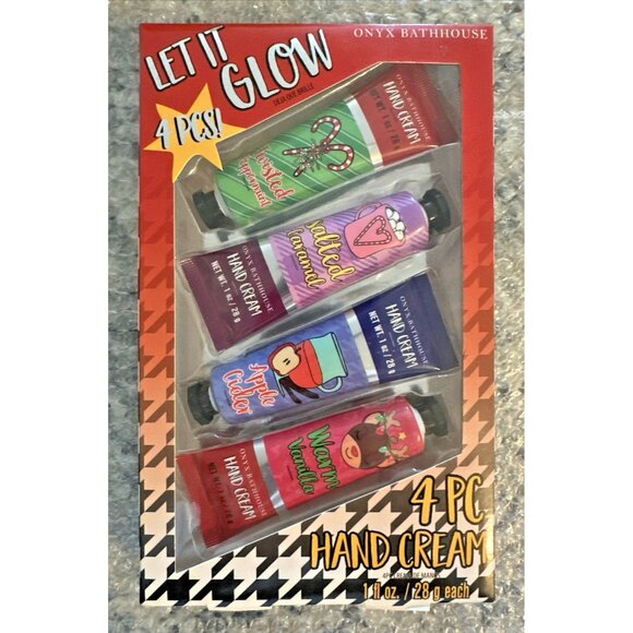 Hand Cream 4 Pieces 1 fl oz Each: Peppermint, Caramel, Apple, Vanilla NEW SEALED - Picture 1 of 7